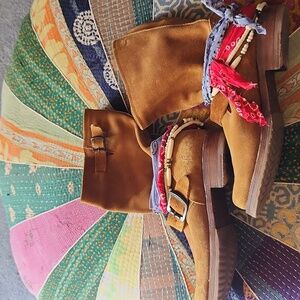 Frye slouchy boots engineer style